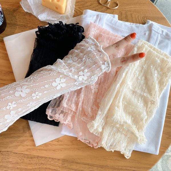 summer new women's lace sunscreen sleeves
