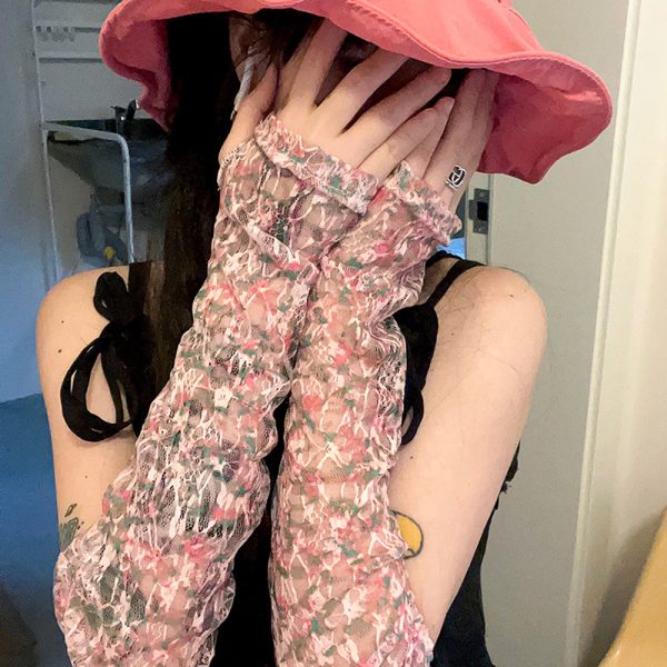 small fresh floral ice silk sleeve