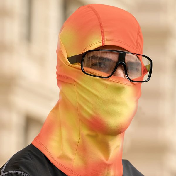 temperature sensitive color changing ski mask
