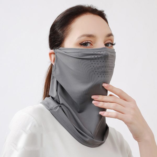 ladies' ice silk sunscreen ear hanging scarf