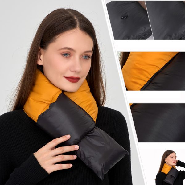 winter color blocked warm women's down scarf