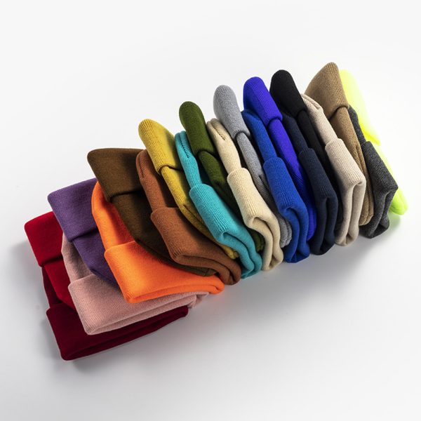 solid color knitted yarn cap