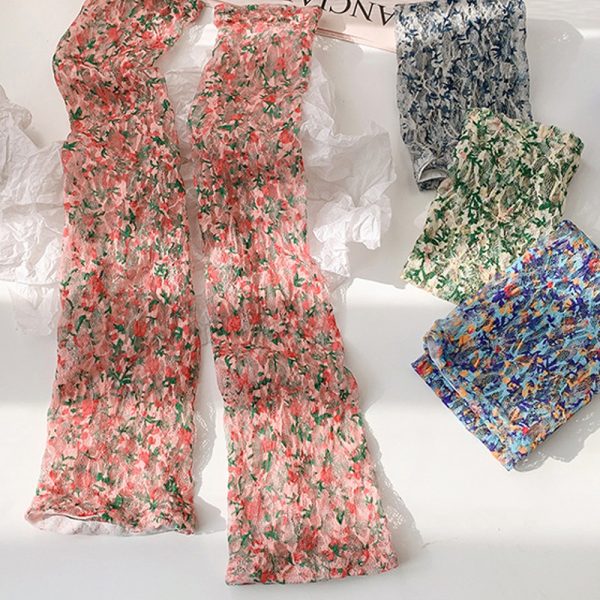 small fresh floral ice silk sleeve