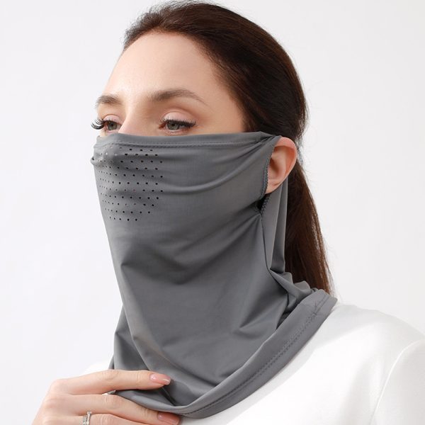 ladies' ice silk sunscreen ear hanging scarf