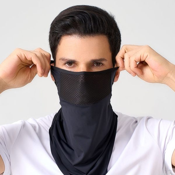 ice silk breathable cycling thin ear hanging triangle scarf