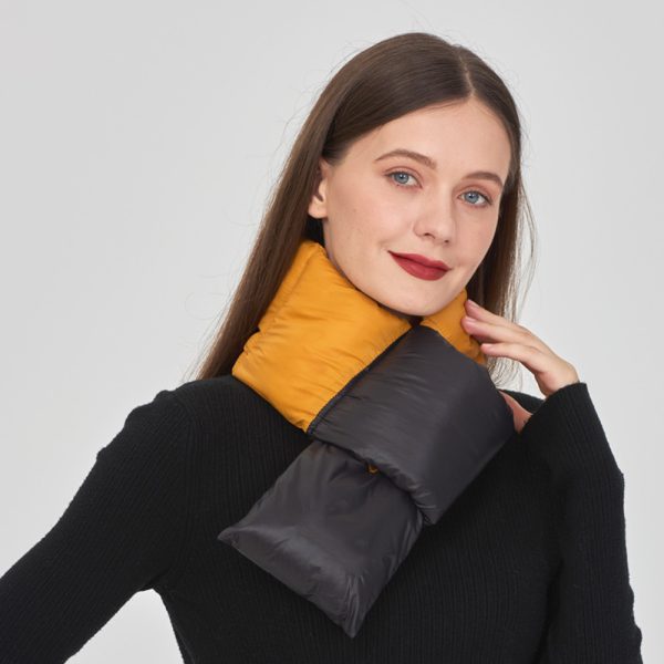 winter color blocked warm women's down scarf