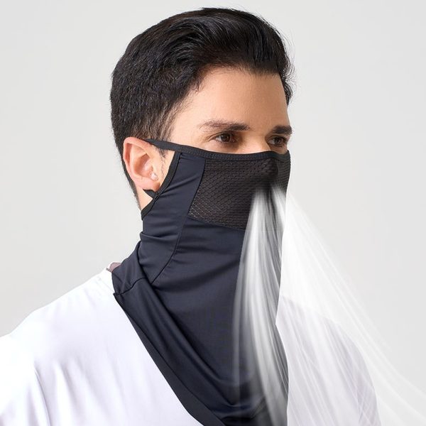 ice silk breathable cycling thin ear hanging triangle scarf
