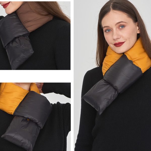 winter color blocked warm women's down scarf
