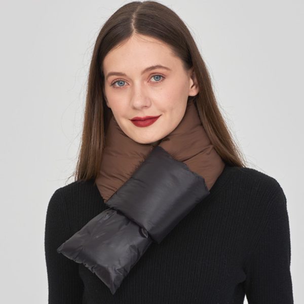 winter color blocked warm women's down scarf