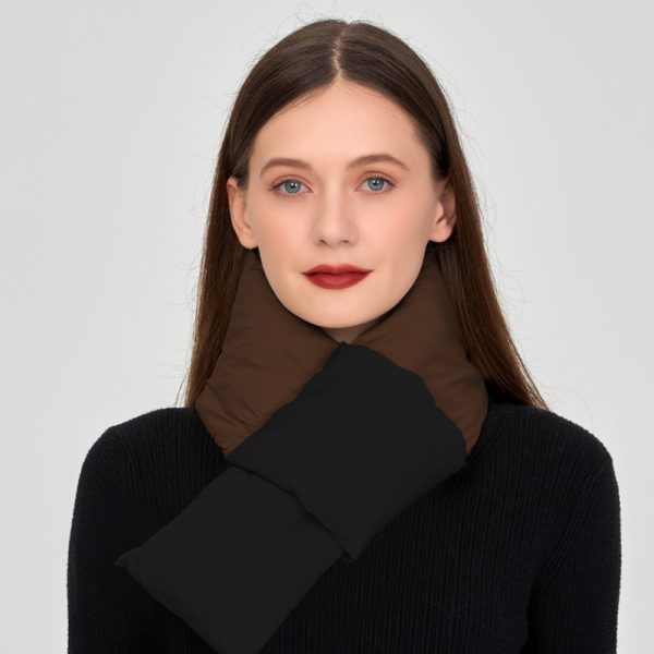 winter color blocked warm women's down scarf