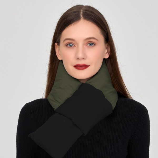 winter color blocked warm women's down scarf