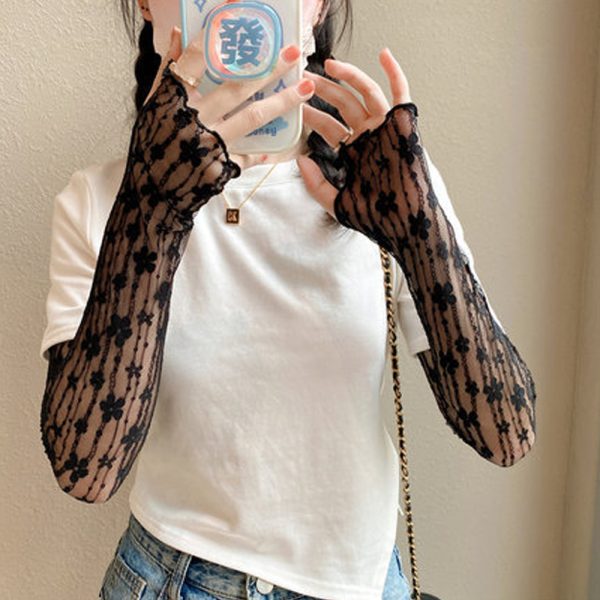 summer new women's lace sunscreen sleeves