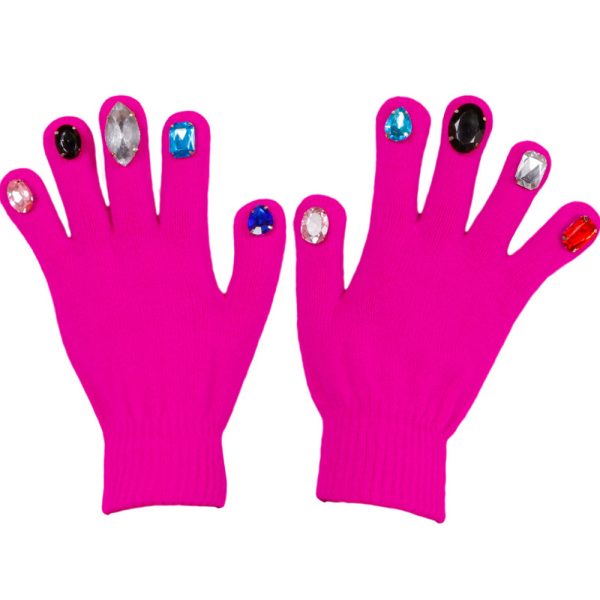 colored diamond knitted nail riding gloves