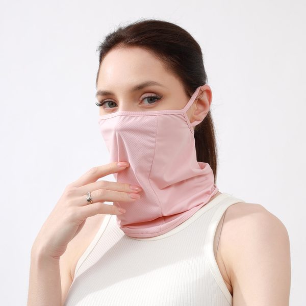 ice silk hanging ear golf face mask
