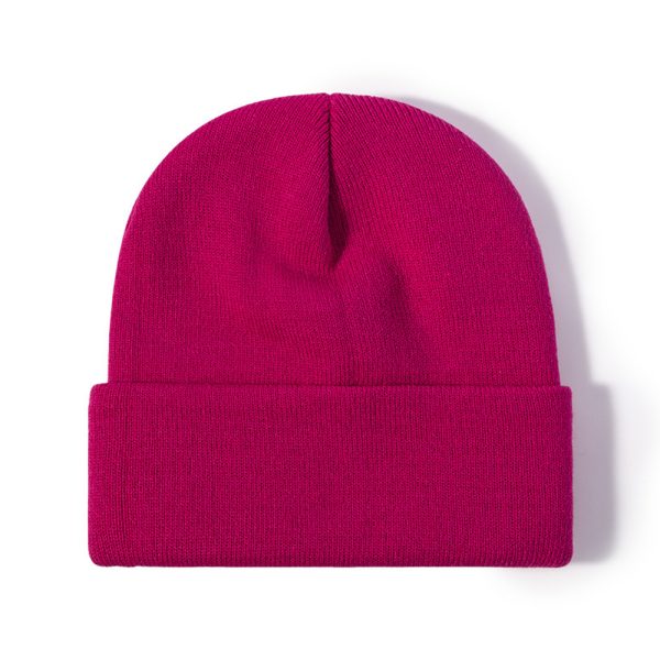 solid color knitted yarn cap