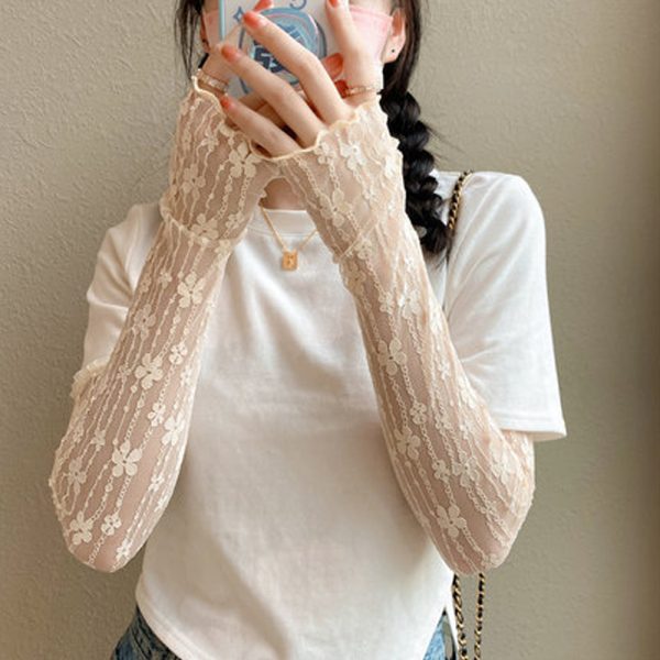 summer new women's lace sunscreen sleeves