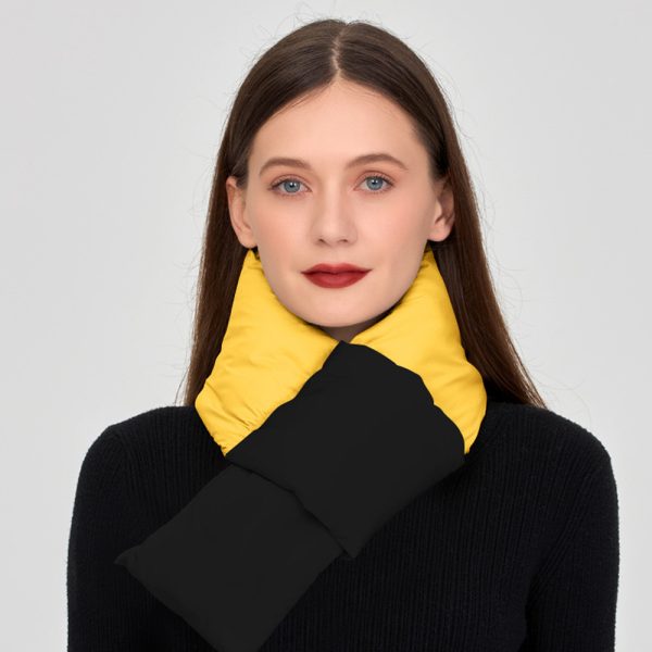 winter color blocked warm women's down scarf