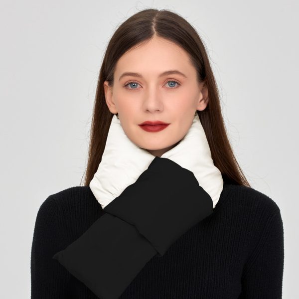 winter color blocked warm women's down scarf