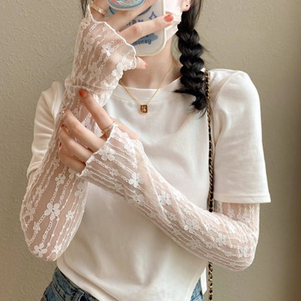 summer new women's lace sunscreen sleeves