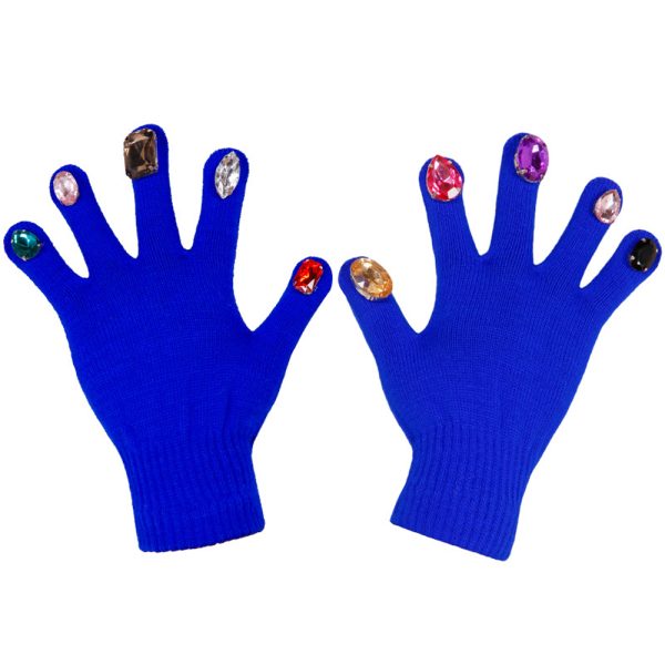 colored diamond knitted nail riding gloves